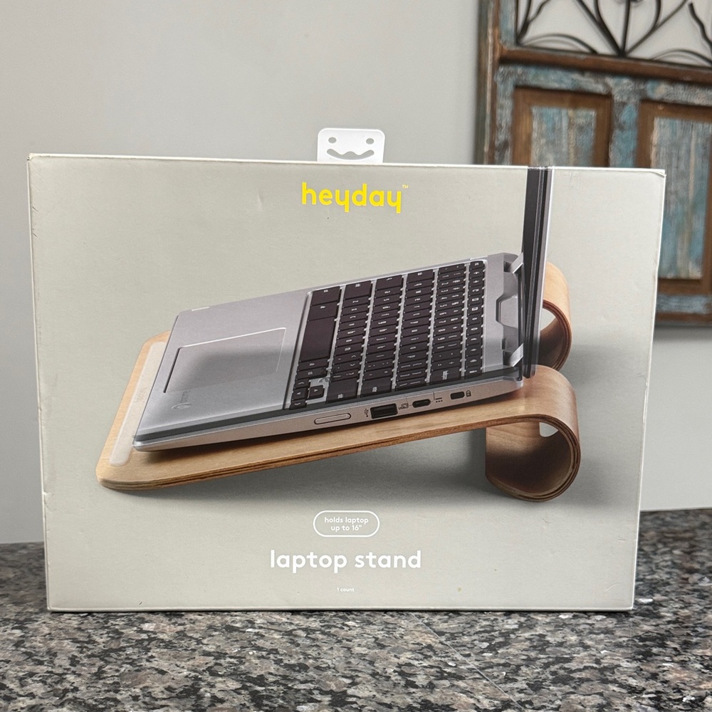 heyday Wooden Laptop Stand - Light Wood NEW
